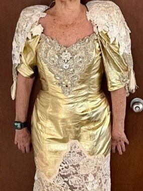 Gold Lamé Evening Gown